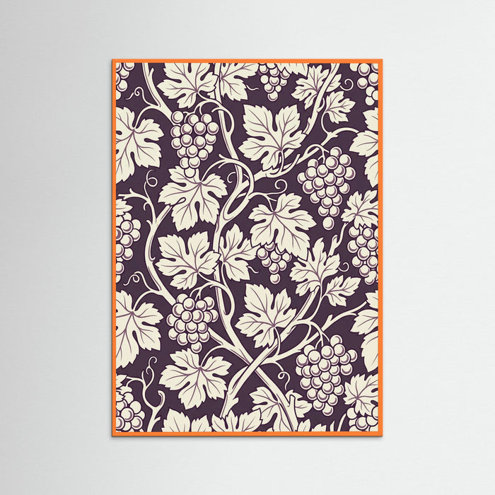 Orange Wood Blue Botanical Swirl