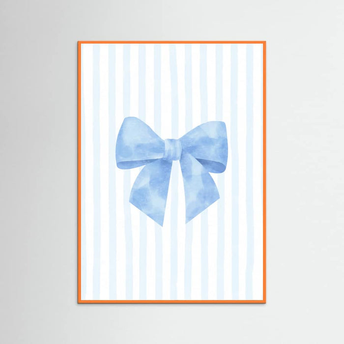 Póster Blue Bow On Stripes – póster e impresión artística