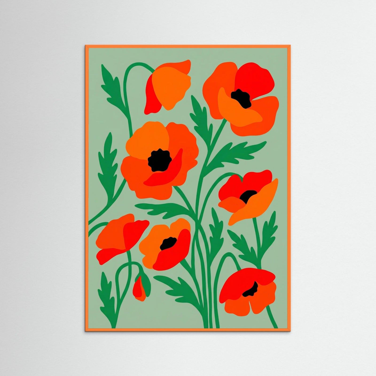 Orange Wood Blue Cornflowers