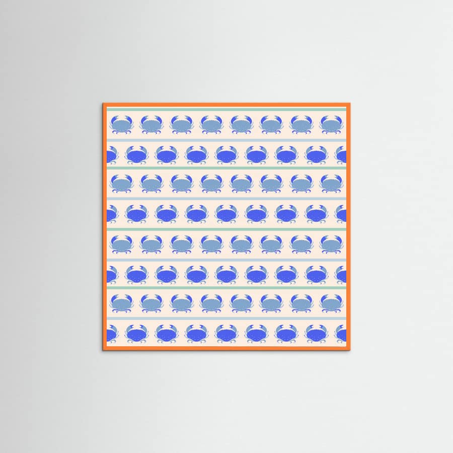 Poster Blue Crabs Nautical Pattern – poster e stampa artistica