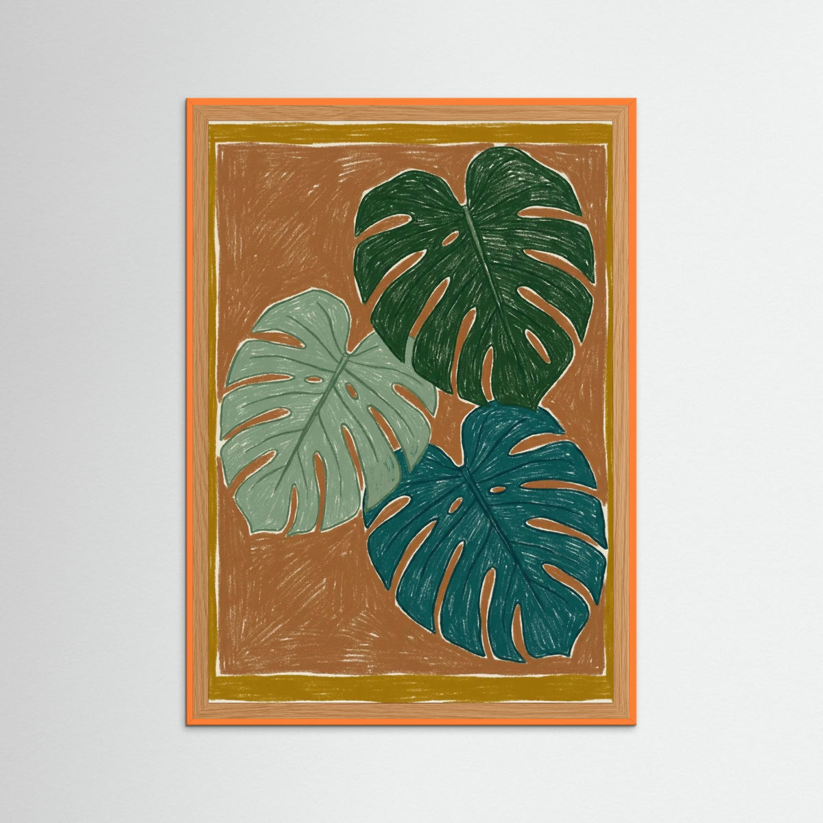 Orange Wood Blue Garden Block