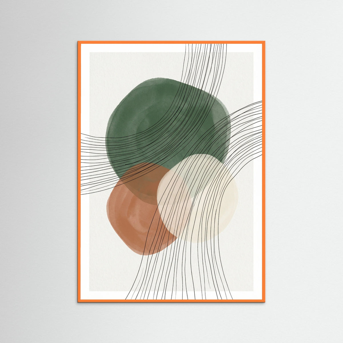 Orange Wood Blue Horizon Lines