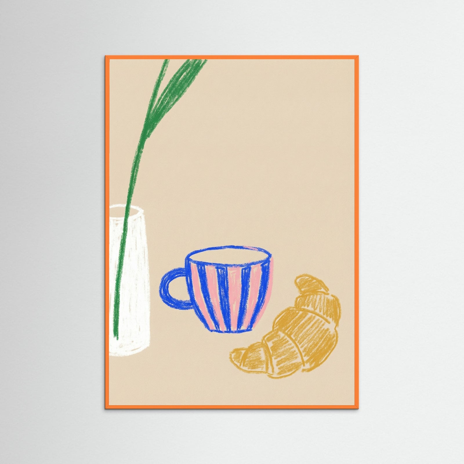 Orange Wood Blue Moka Still Life