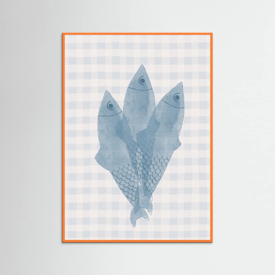 Blue Sardines Poster – plakat og kunsttryk