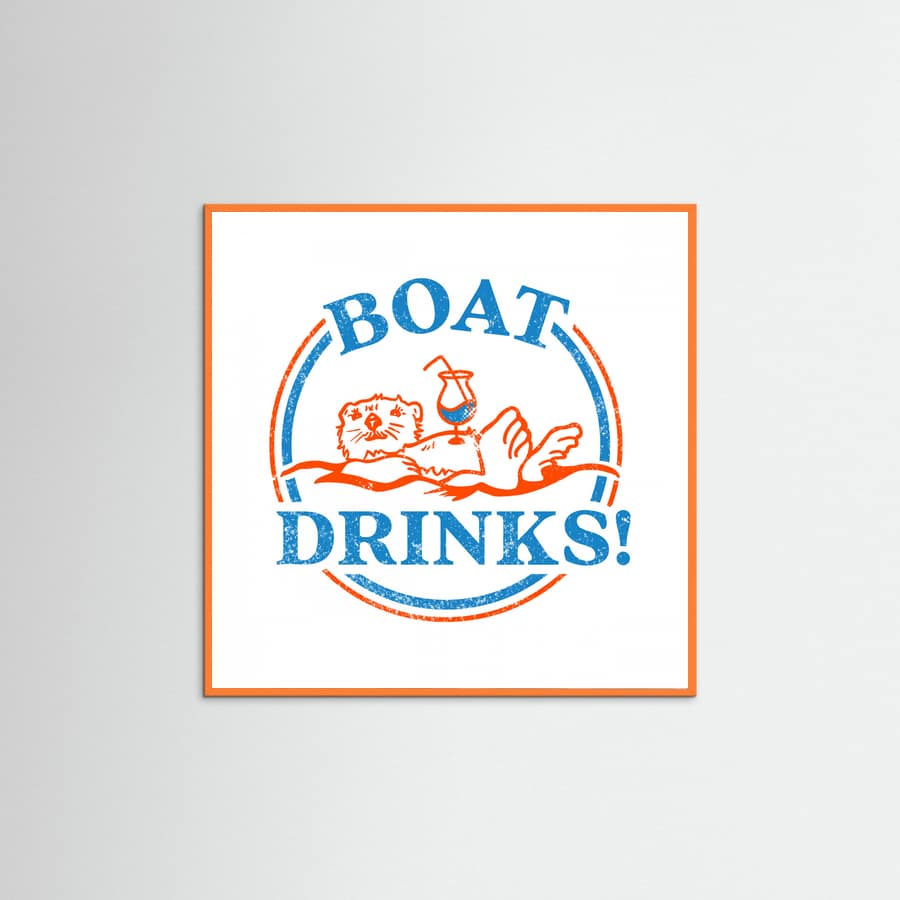 Boat Drinks Cocktail Drinking Otter Poster – Poster und Kunstdruck
