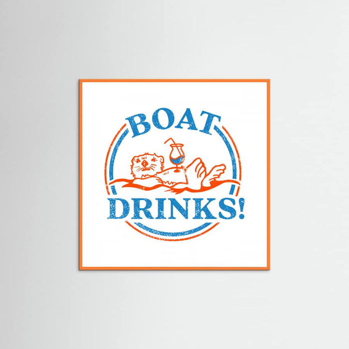 Boat Drinks Cocktail Drinking Otter Poster – Poster und Kunstdruck