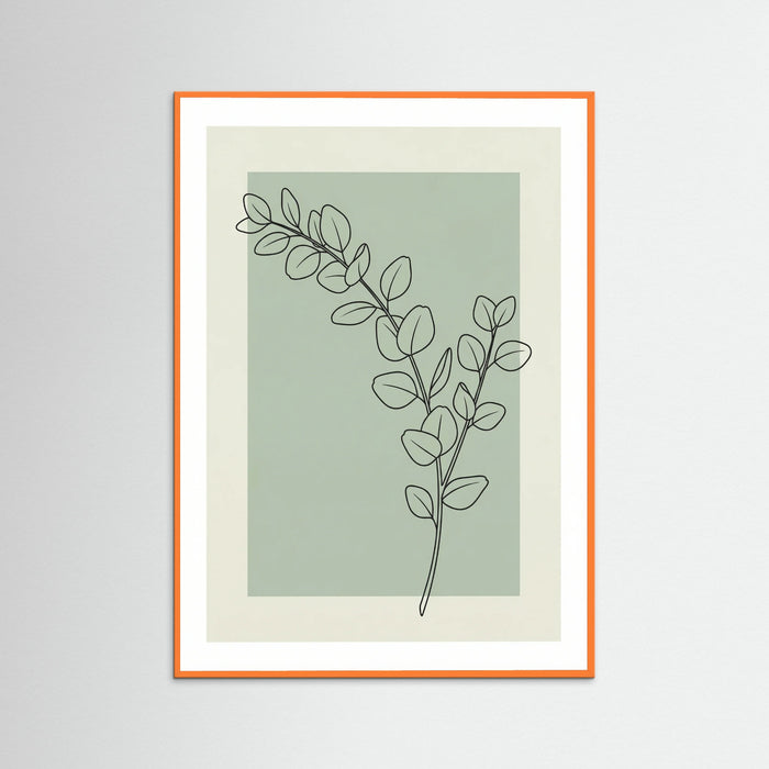 Orange Wood Bohemian Floral Sketch