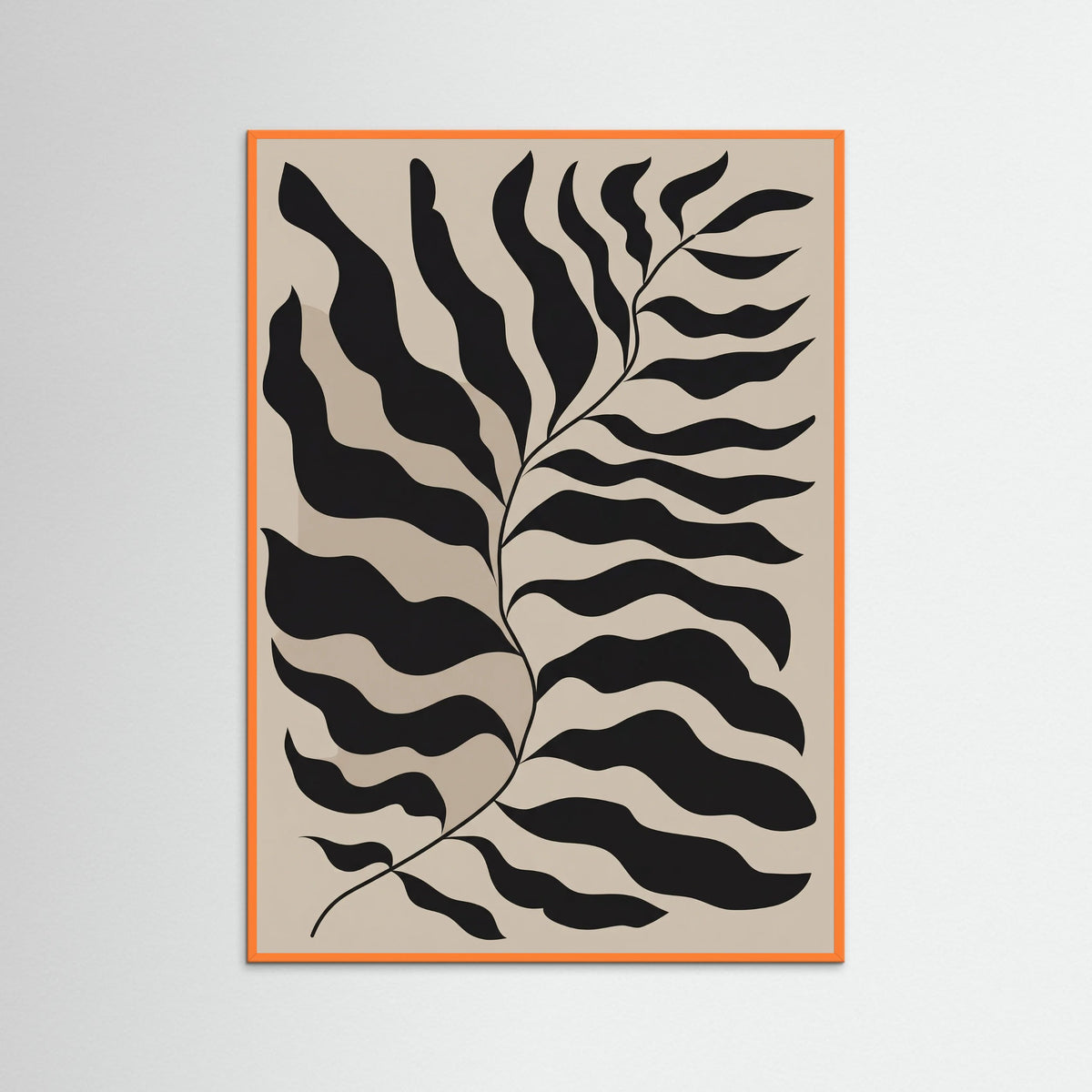 Orange Wood Bohemian Frond Abstract