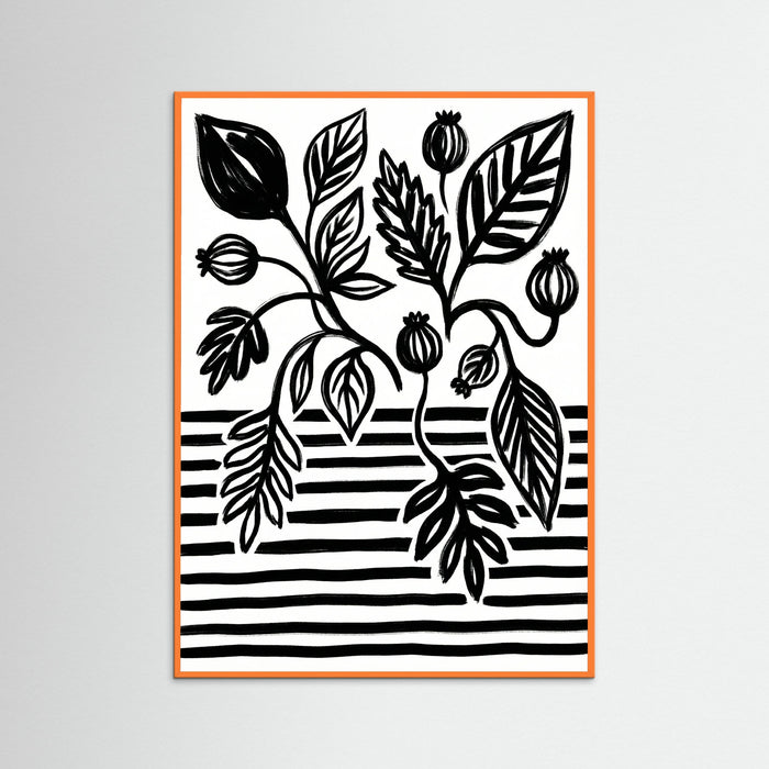 Orange Wood Bold Bloom Still Life