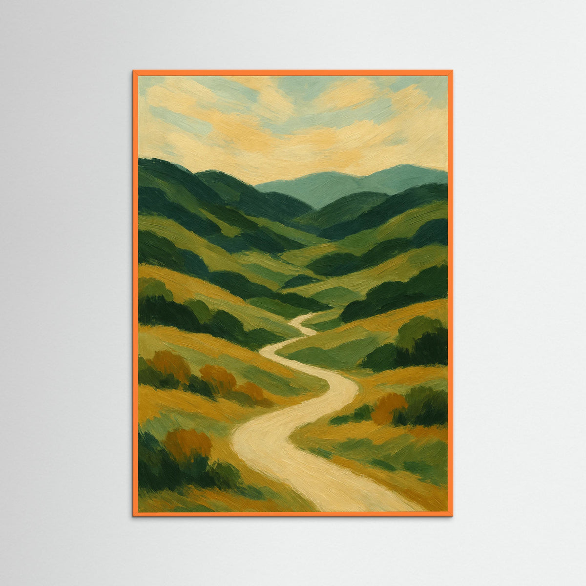 Orange Wood Bold flo Brushstrokes