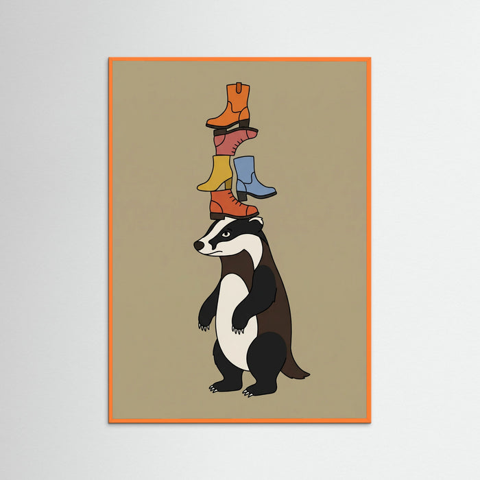 Orange Wood Booted Feline Strut