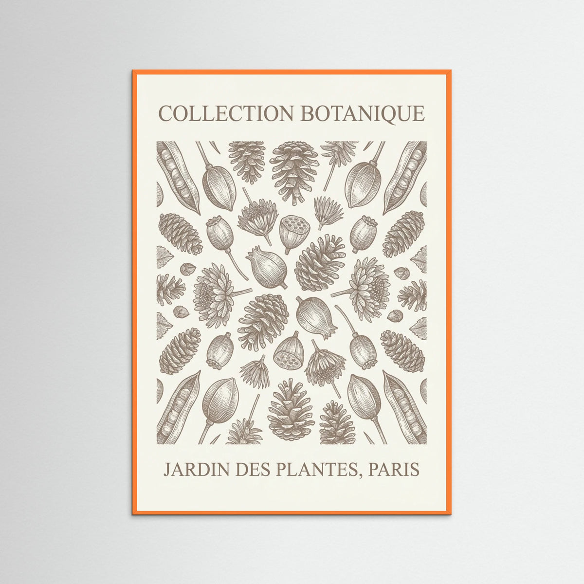 Orange Wood Botanical Etchings