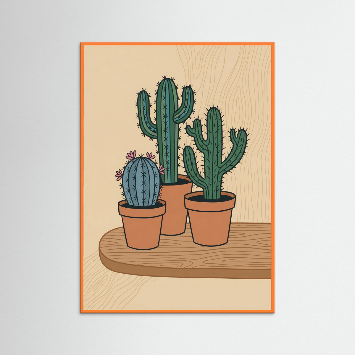 Orange Wood Botanical Stripes