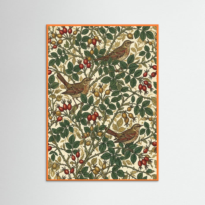 Orange Wood Botanical Tapestry