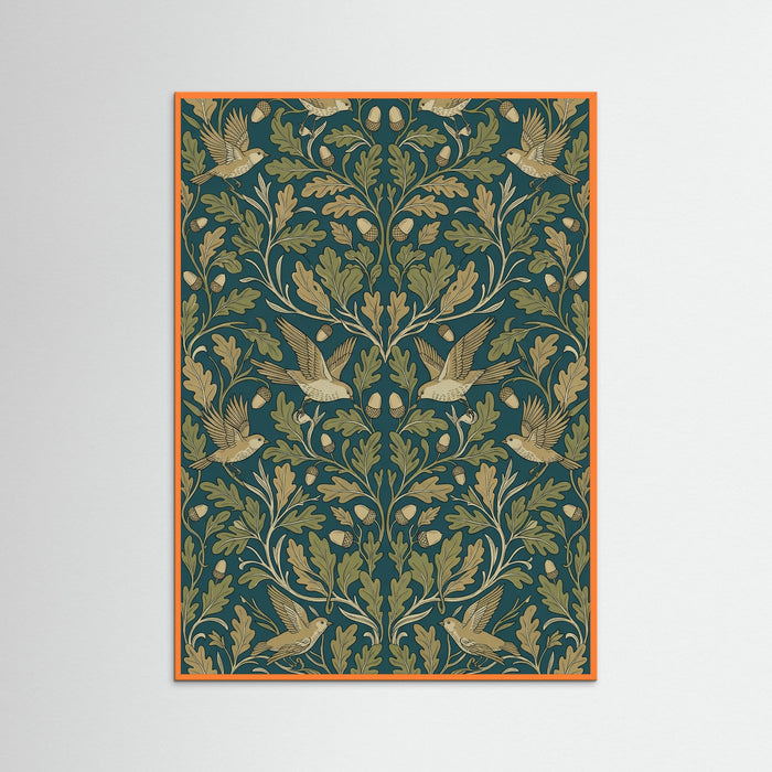 Orange Wood Botanical Tapestry
