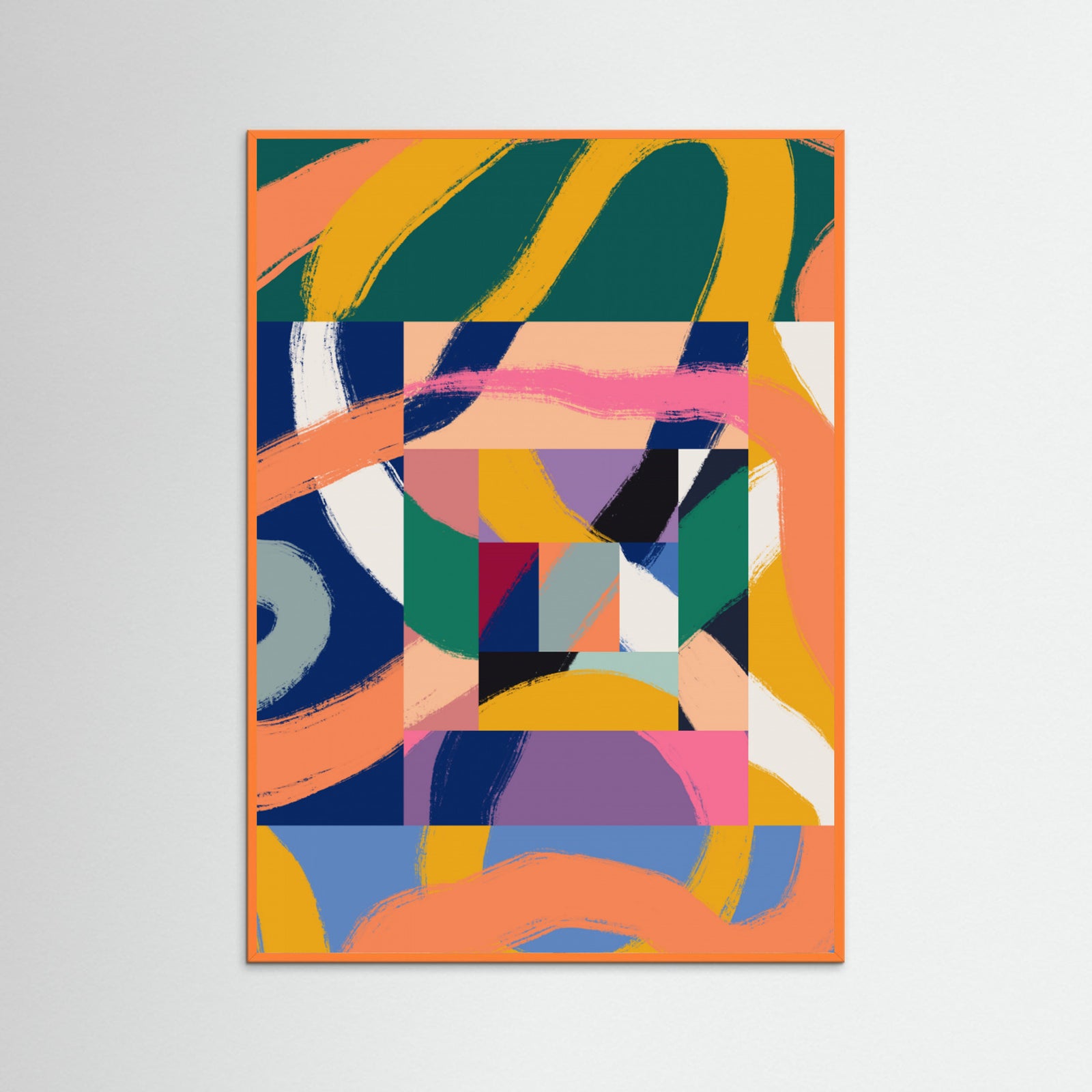 Orange Wood Boxes of Ribbons Poster