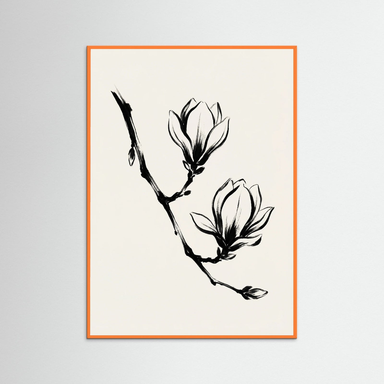 Orange Wood Brushstroke Blooms