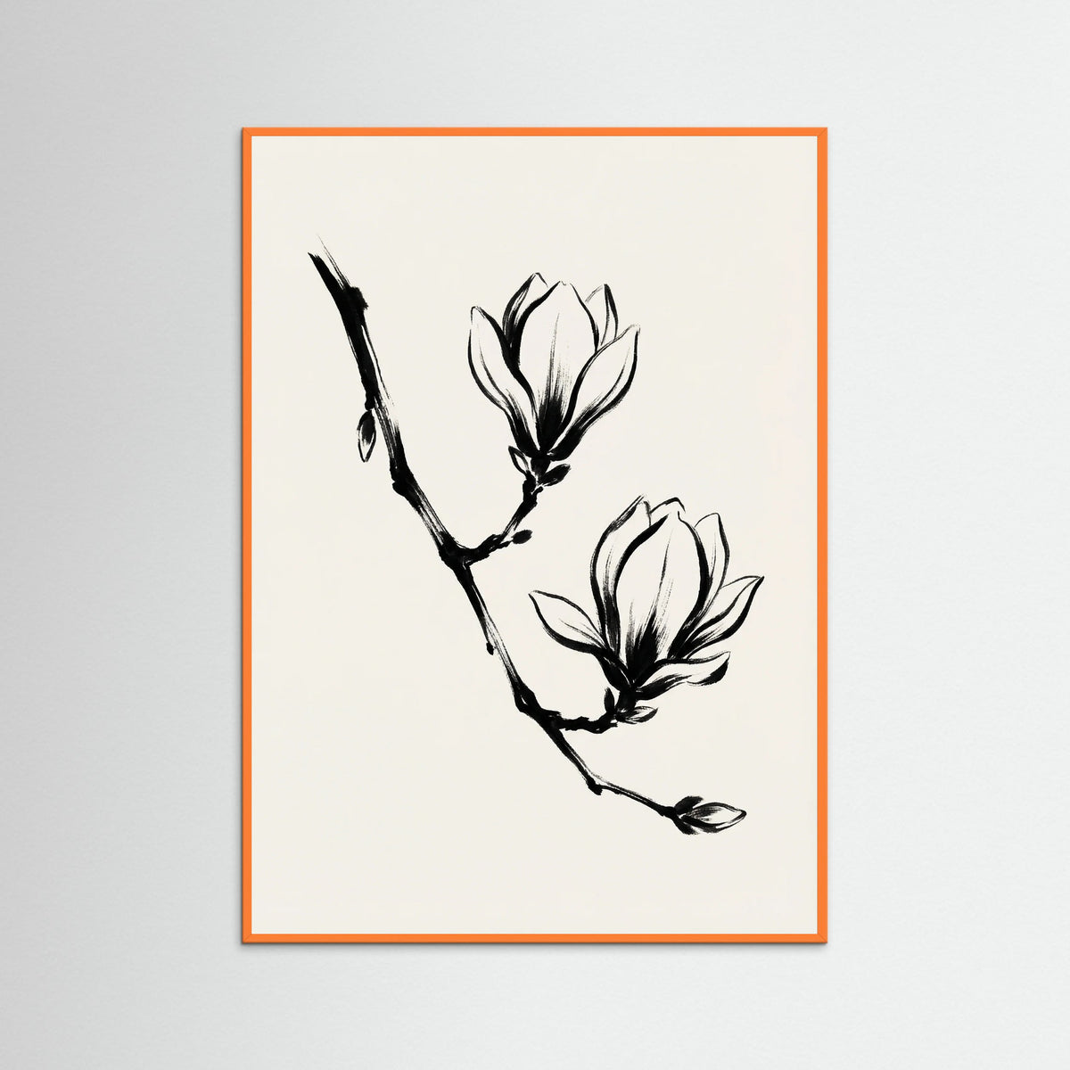 Orange Wood Brushstroke Blooms