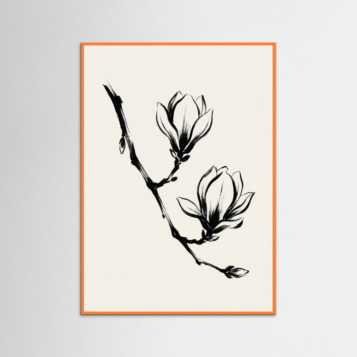 Orange Wood Brushstroke Blooms