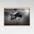 Orange Wood Bucking Calf Ride Poster