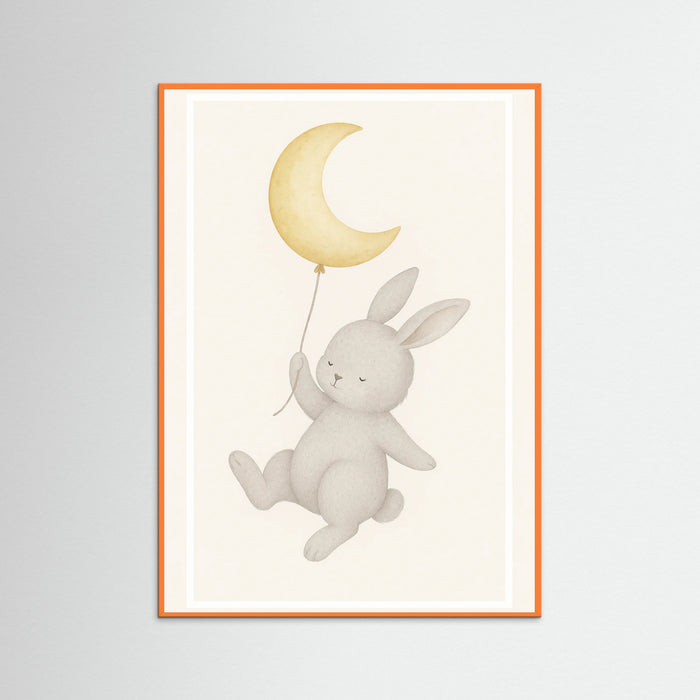 Orange Wood Bunny Moon Balloon