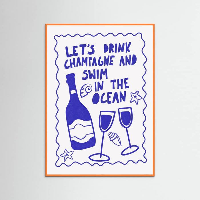 Plakat Champagne by the ocean – plakat i druk artystyczny