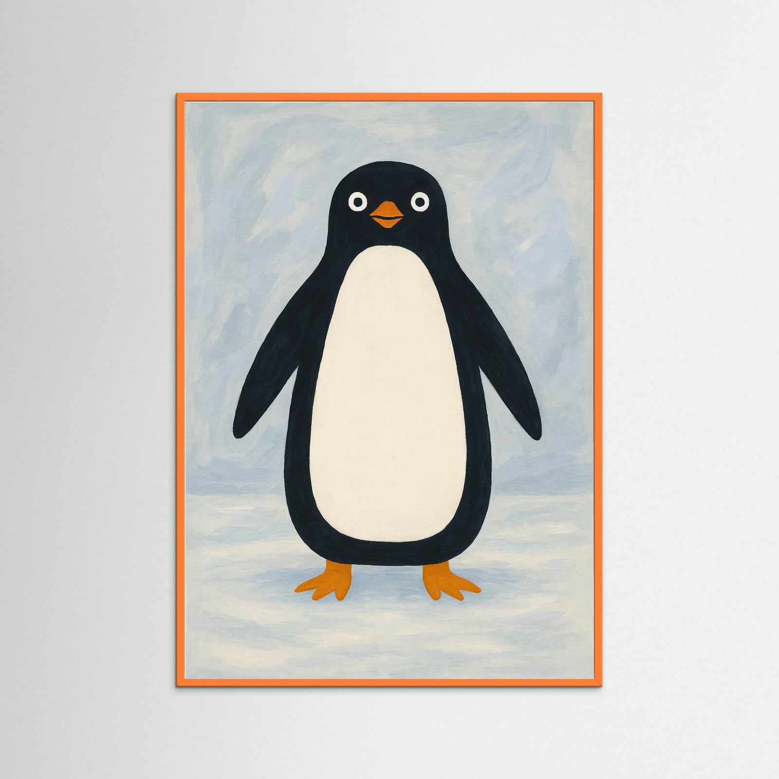 Orange Wood Charming Penguin