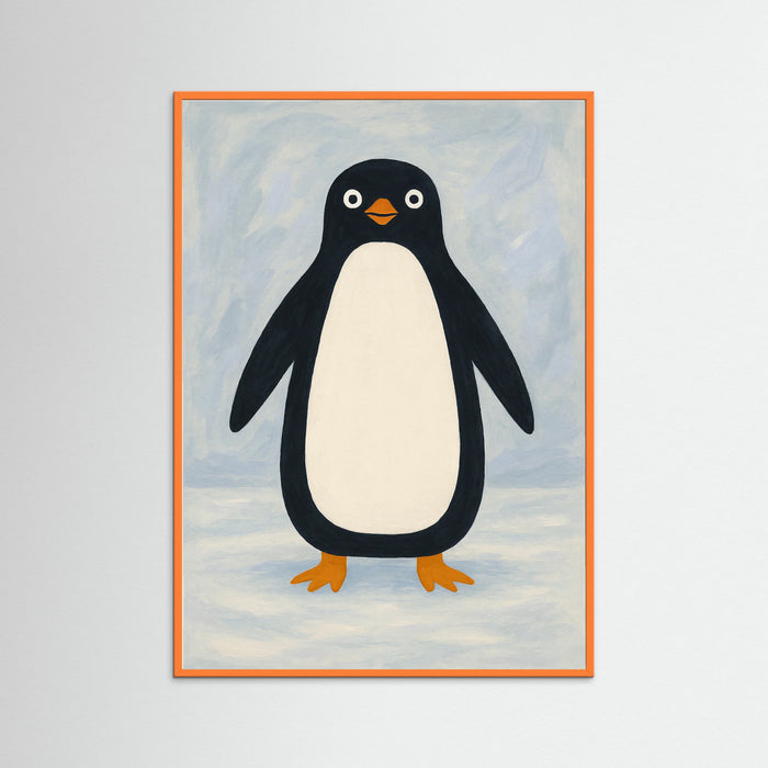 Orange Wood Charming Penguin