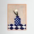 Orange Wood Check the Vase Poster