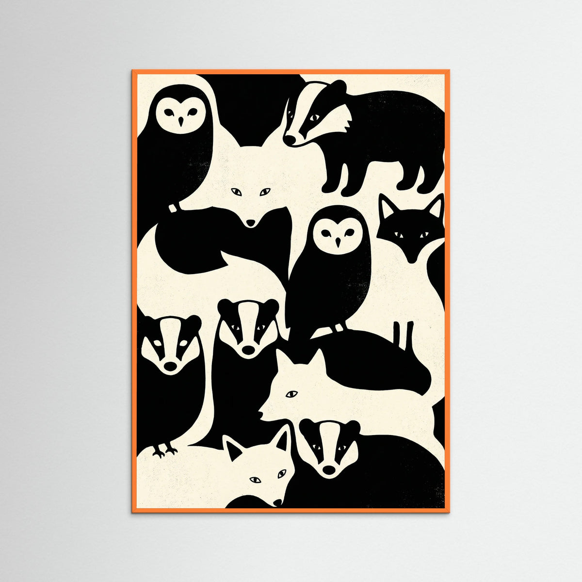 Orange Wood Checkerboard Felines