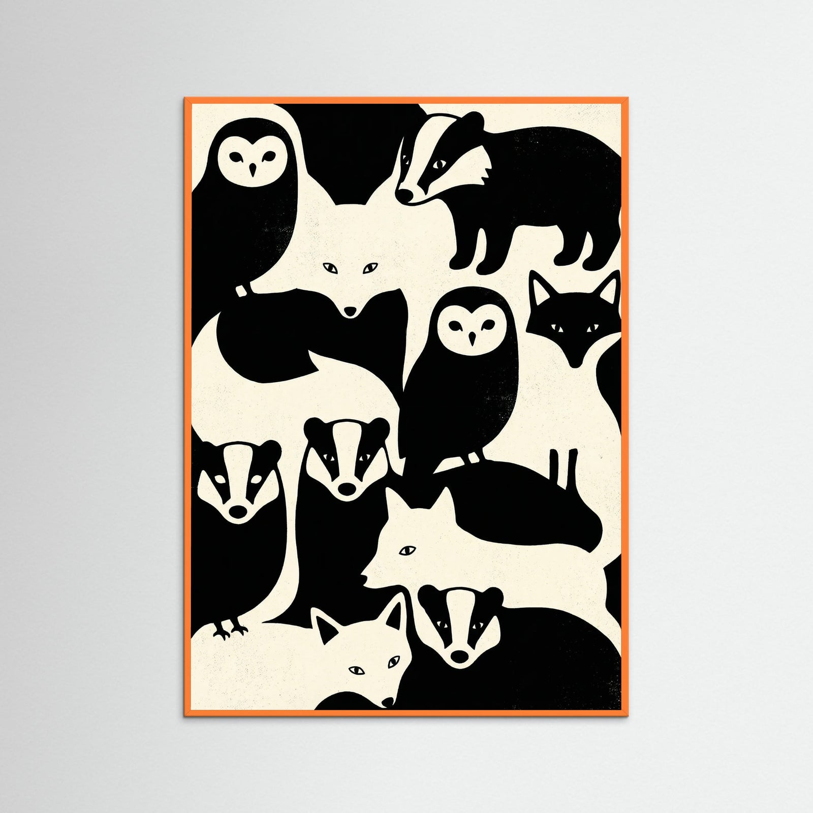 Orange Wood Checkerboard Felines