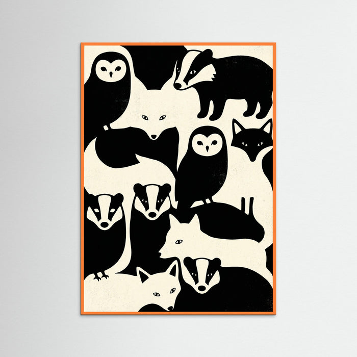 Orange Wood Checkerboard Felines