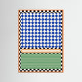 Orange Wood Checkered Rothko Inspiration Poster