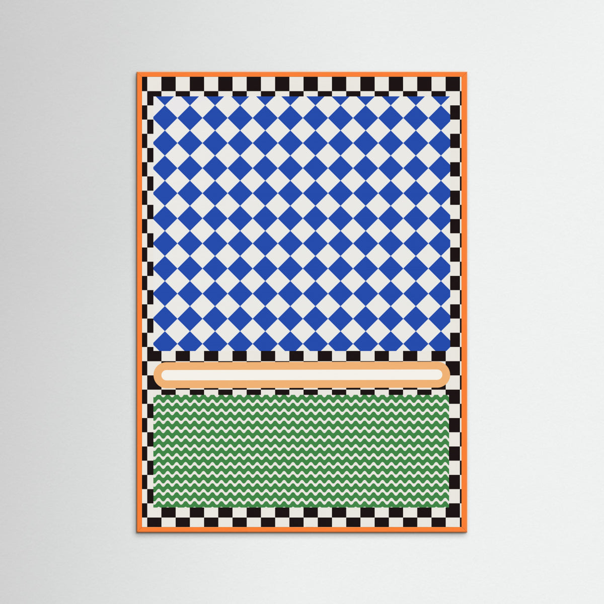 Orange Wood Checkered Rothko Inspiration Poster
