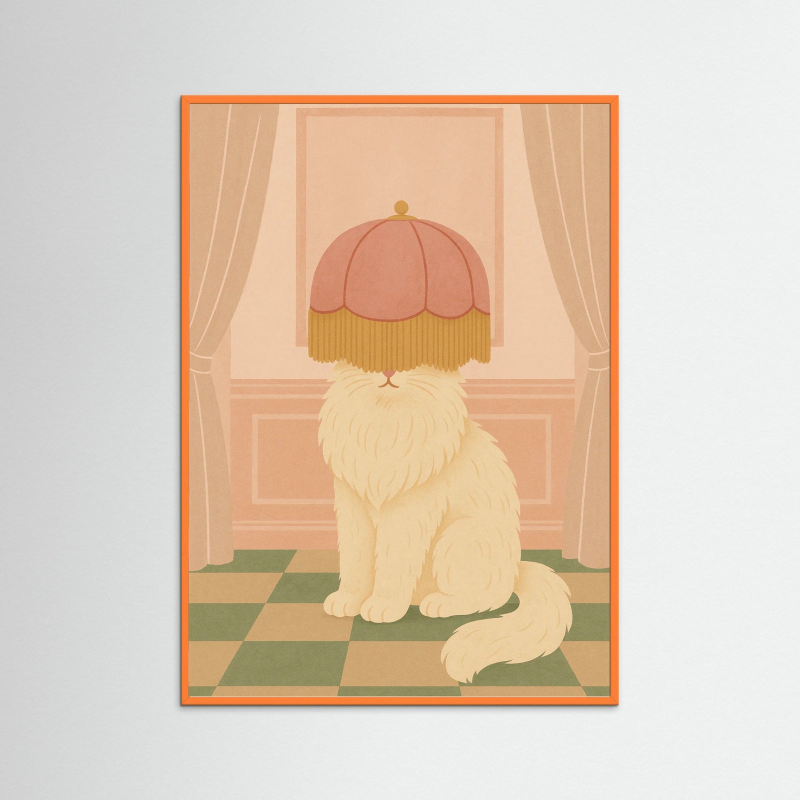 Orange Wood Cheetah Lamp