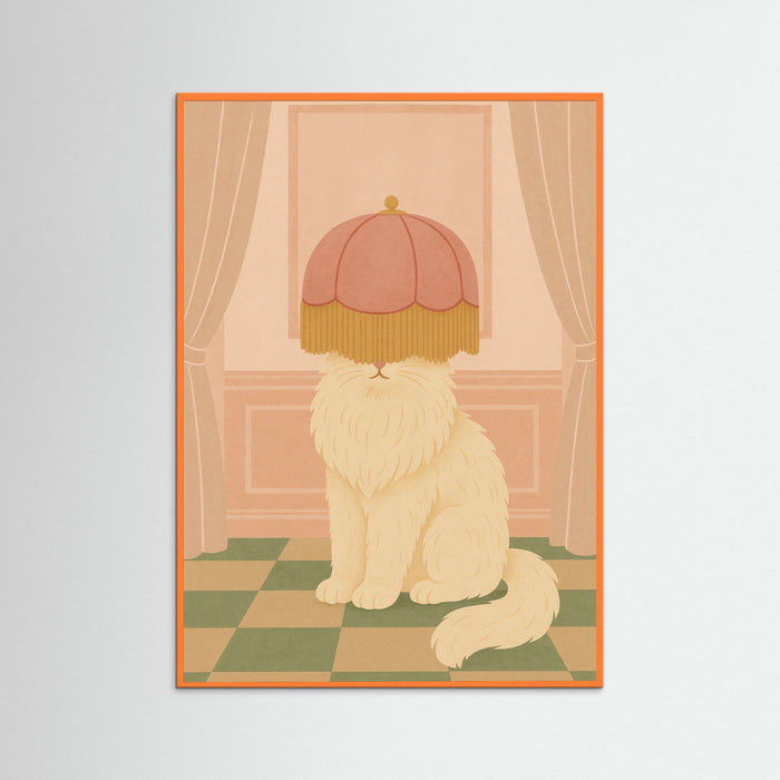 Orange Wood Cheetah Lamp