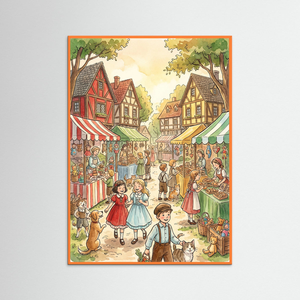 Orange Wood Childhood Street Fun