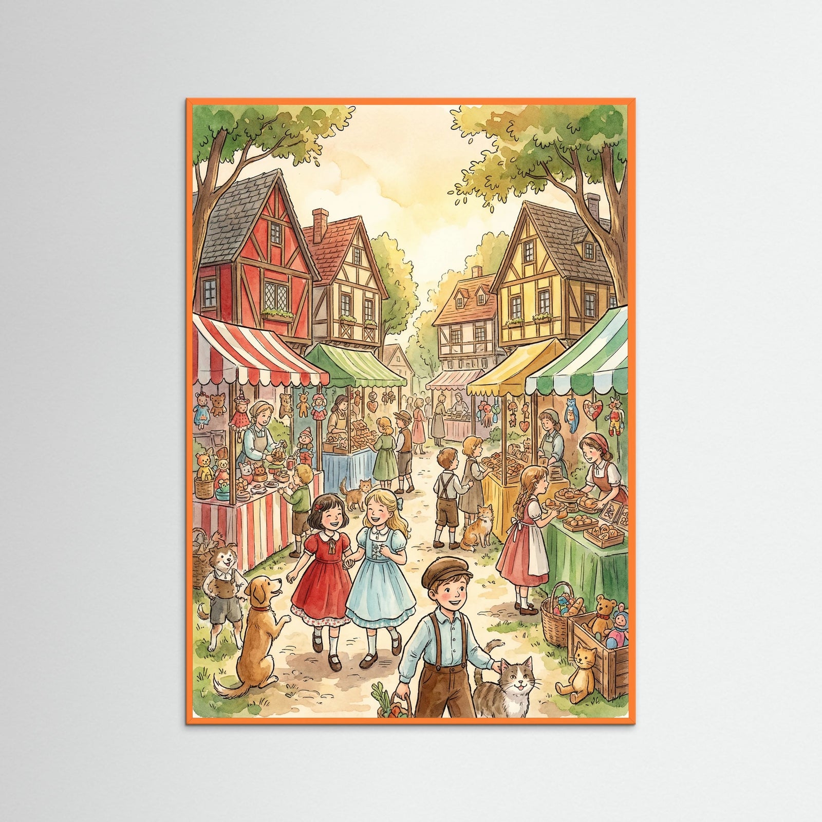 Orange Wood Childhood Street Fun