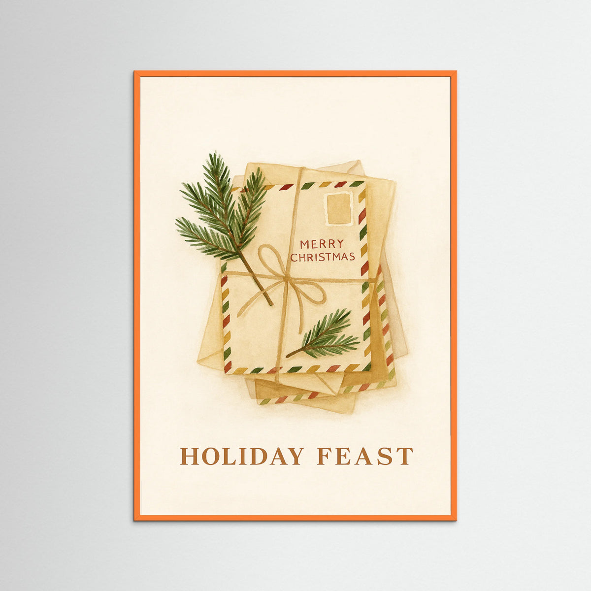 Orange Wood Christmas Post