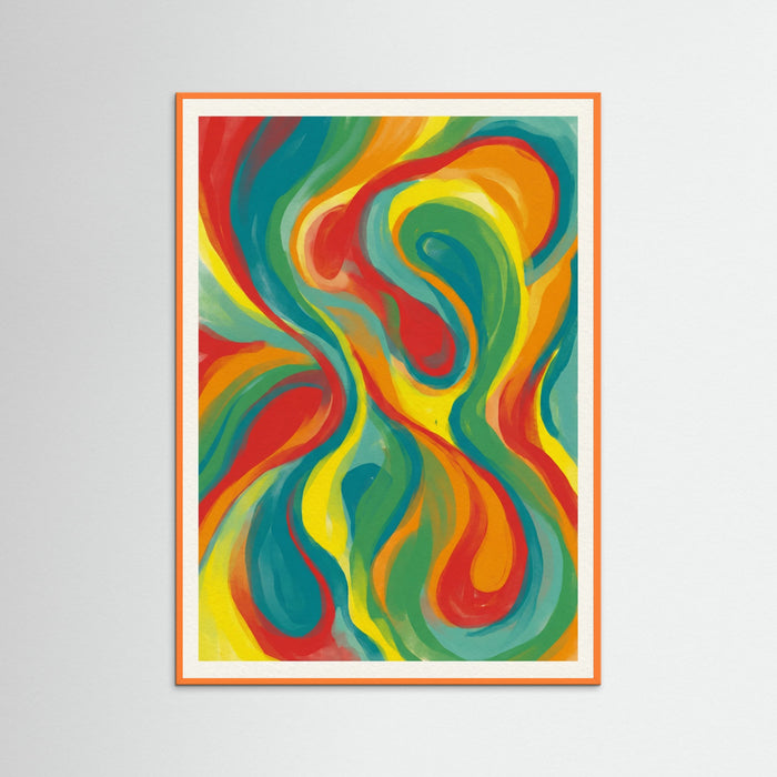 Orange Wood Chromatic Circles Study