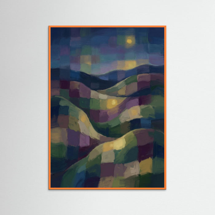 Orange Wood Chromatic Mosaic Grid