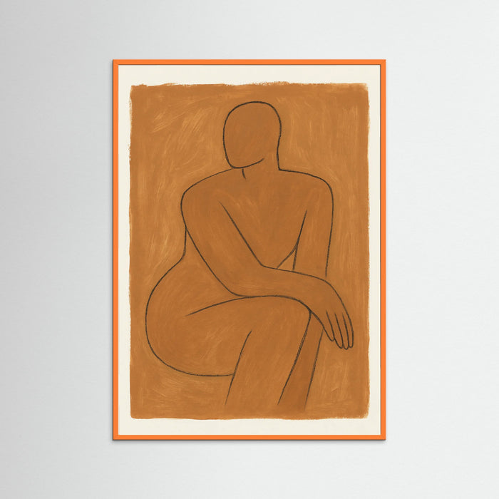 Orange Wood Clay Figure