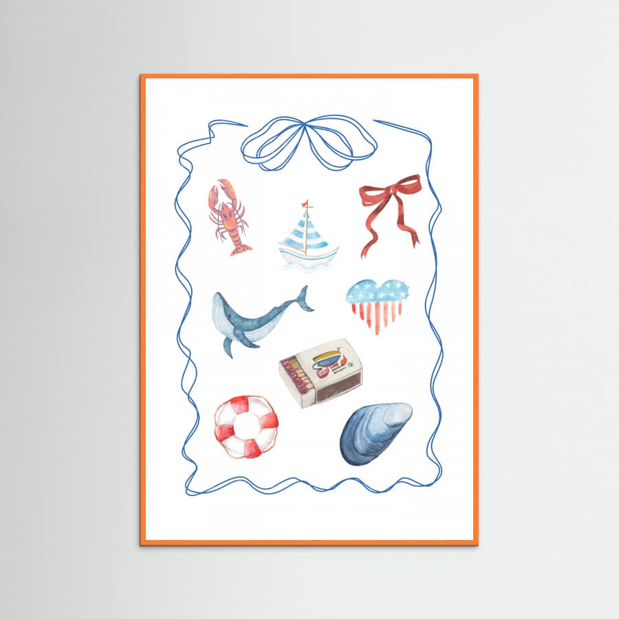 Coastal Collage Poster – poster and art print