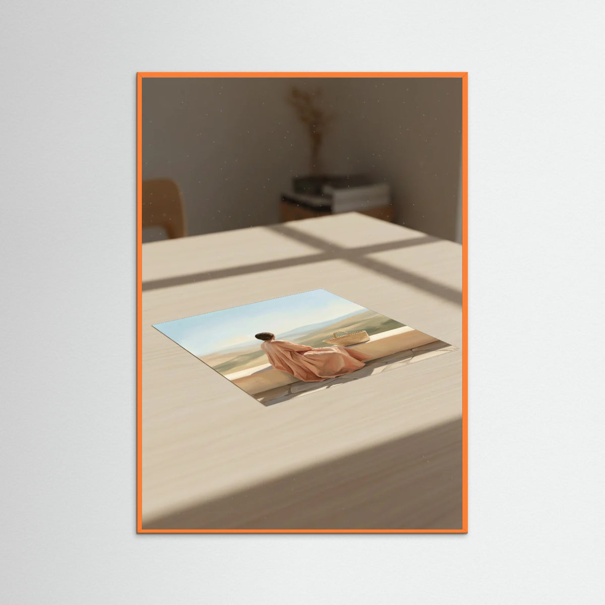 Orange Wood Coastal Serenity Teal