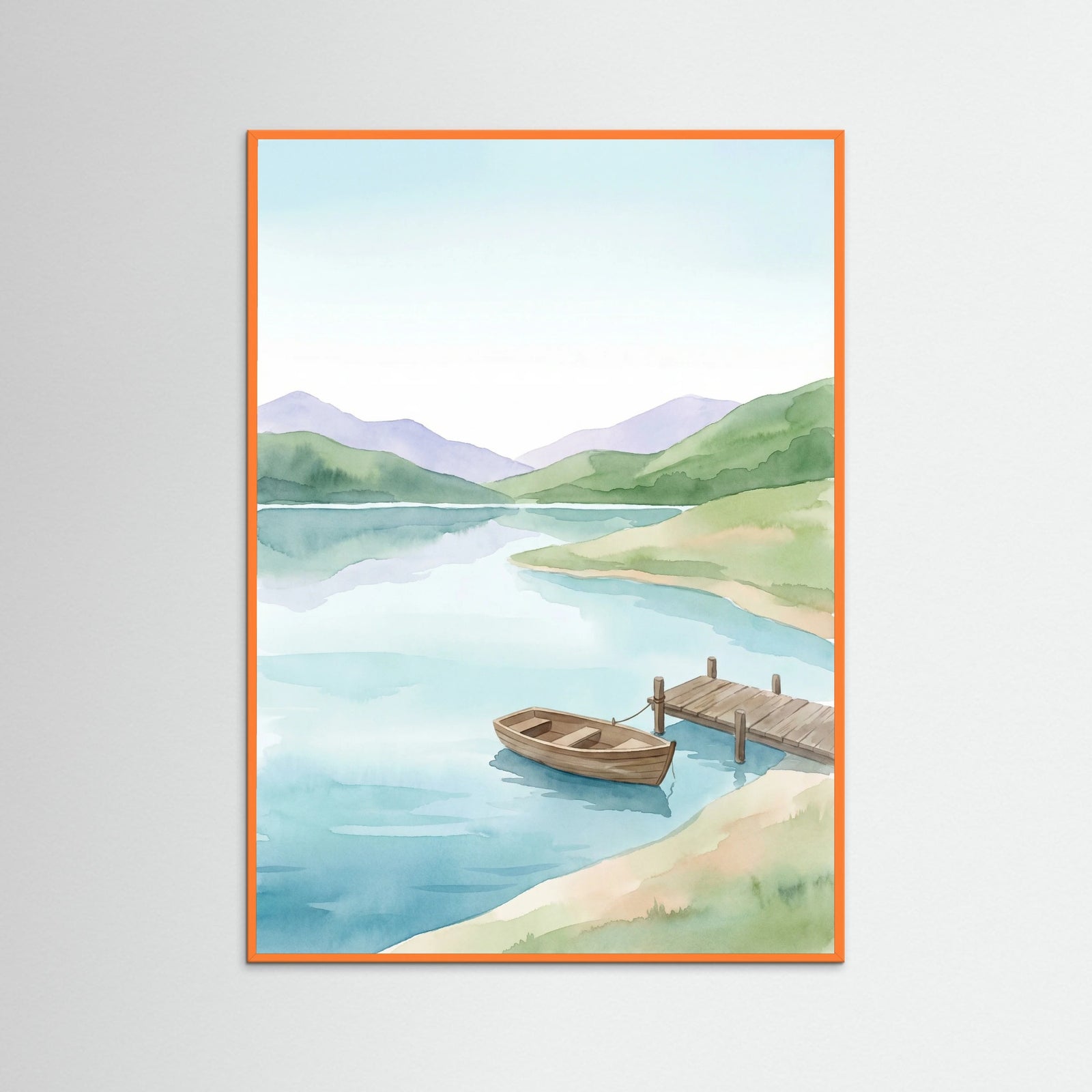 Orange Wood Coastal Serenity