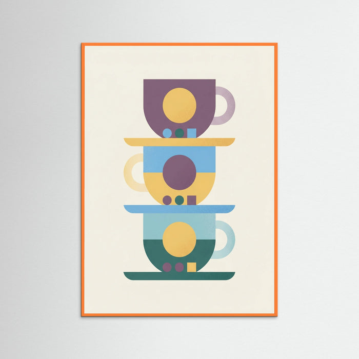 Orange Wood Coffee Pot Abstraction