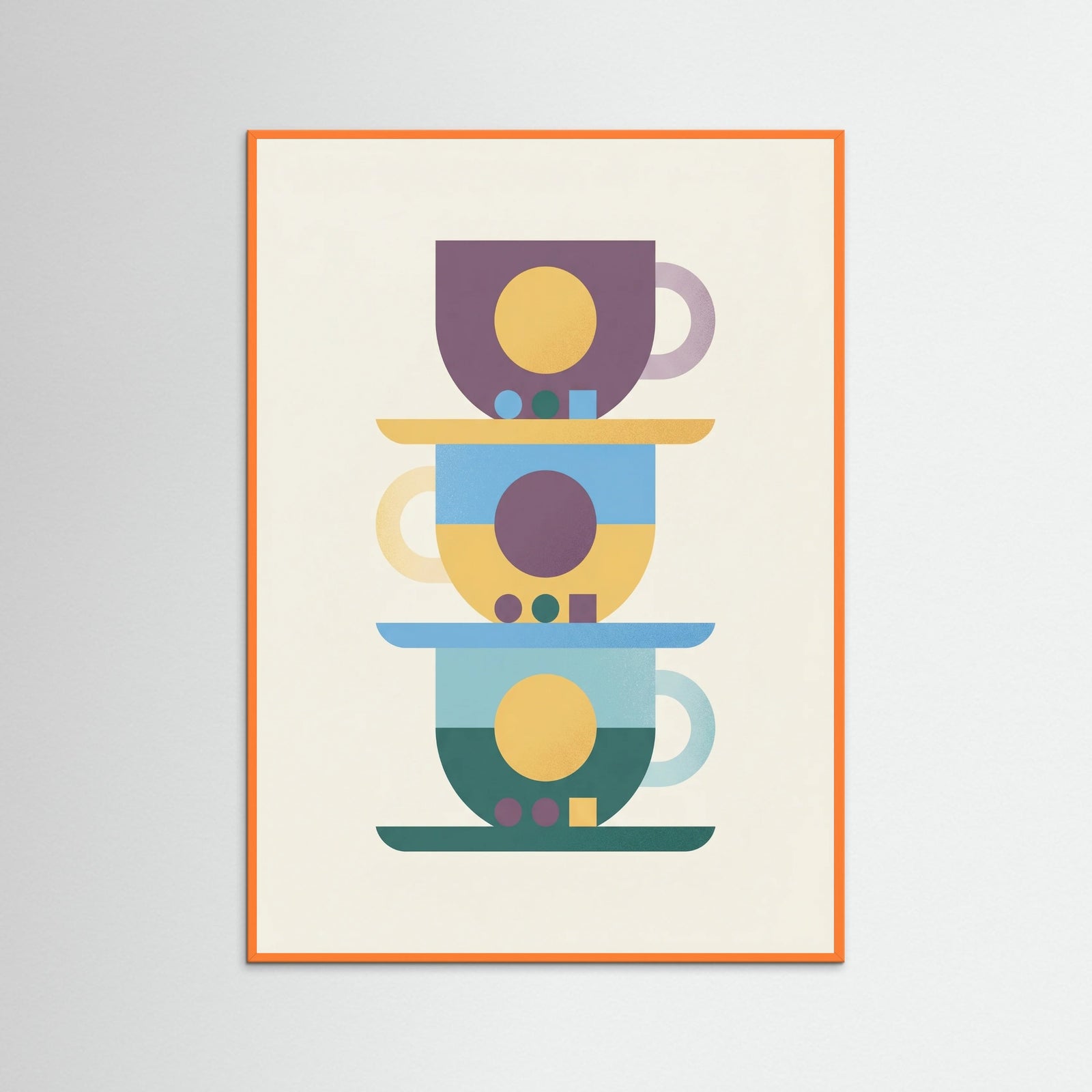 Orange Wood Coffee Pot Abstraction