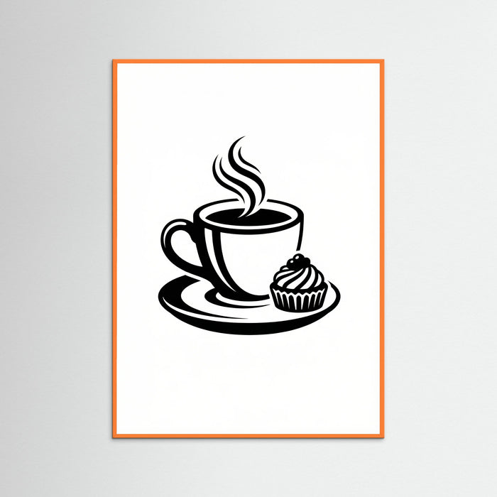 Orange Wood Coffee Silhouette