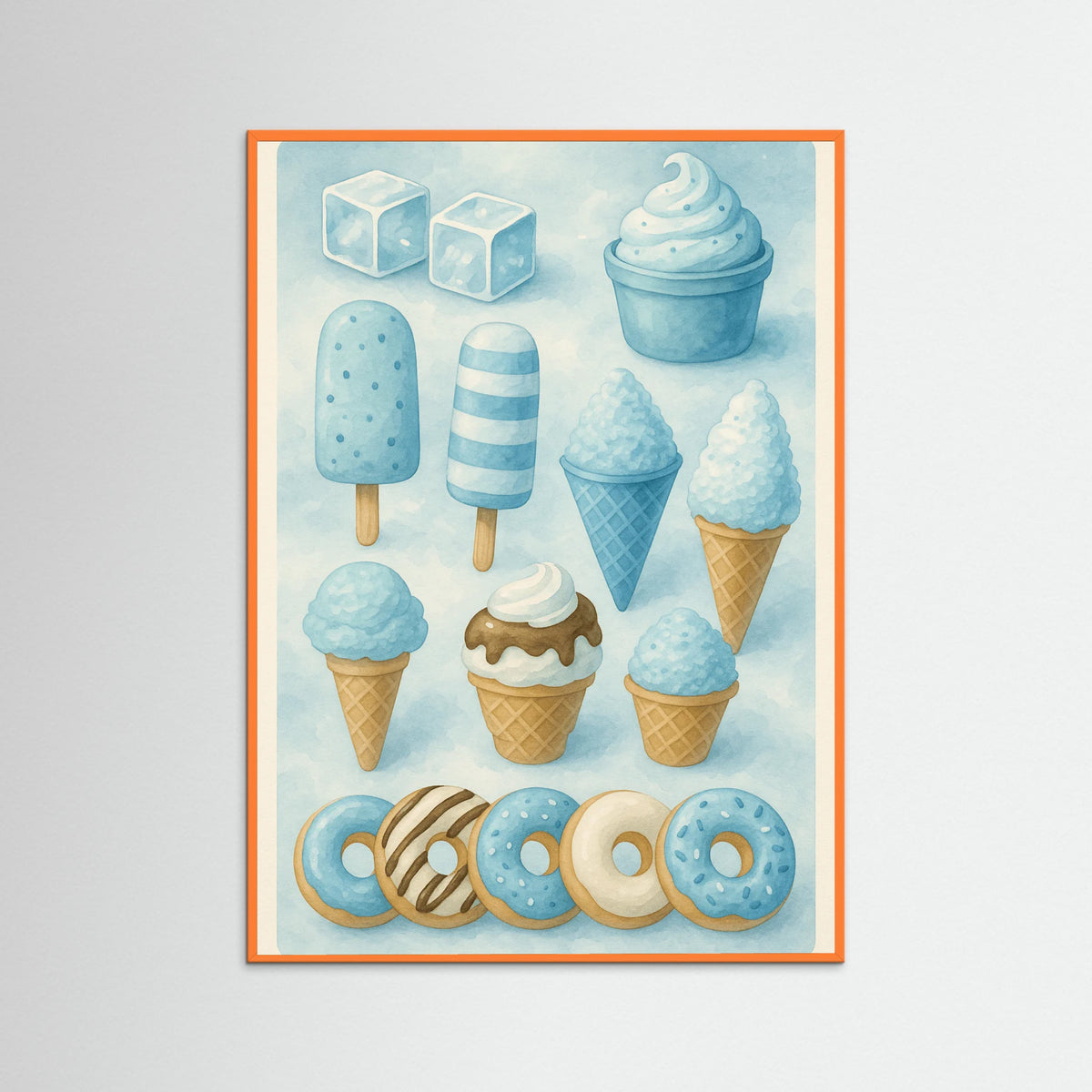 Orange Wood Colorful Ice Cream