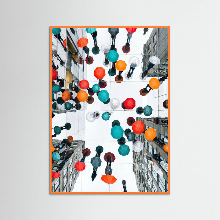 Orange Wood Colorful Rain Promenade